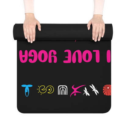 I Love Yoga Rubber Yoga Mat