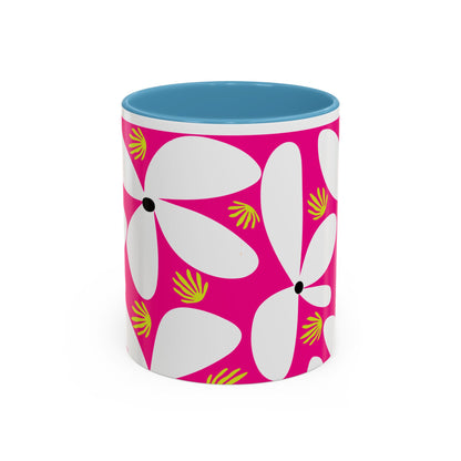 Pink Pop Daisy Accent Coffee Mug (11oz)