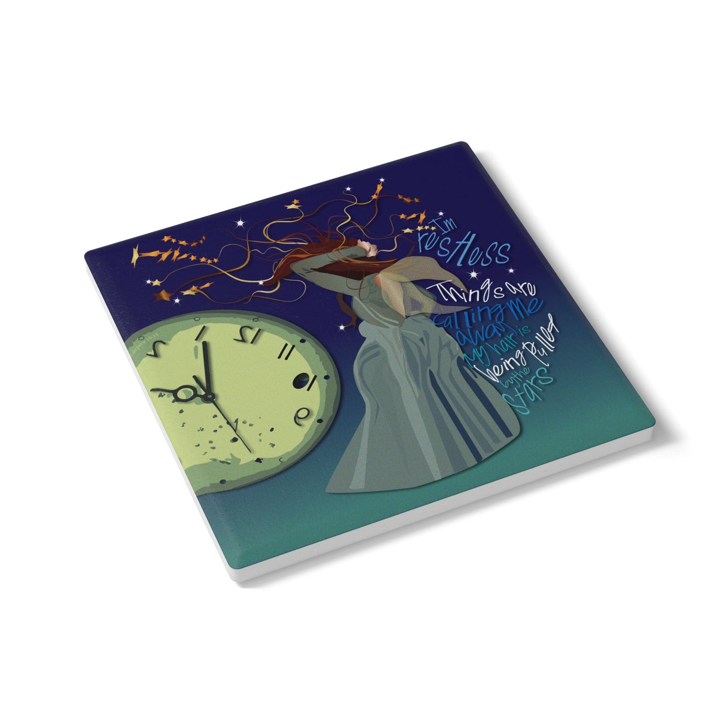 Hair is being pulled by the Stars Ceramic Coaster
