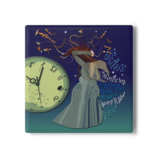 Hair is being pulled by the Stars Ceramic Coaster