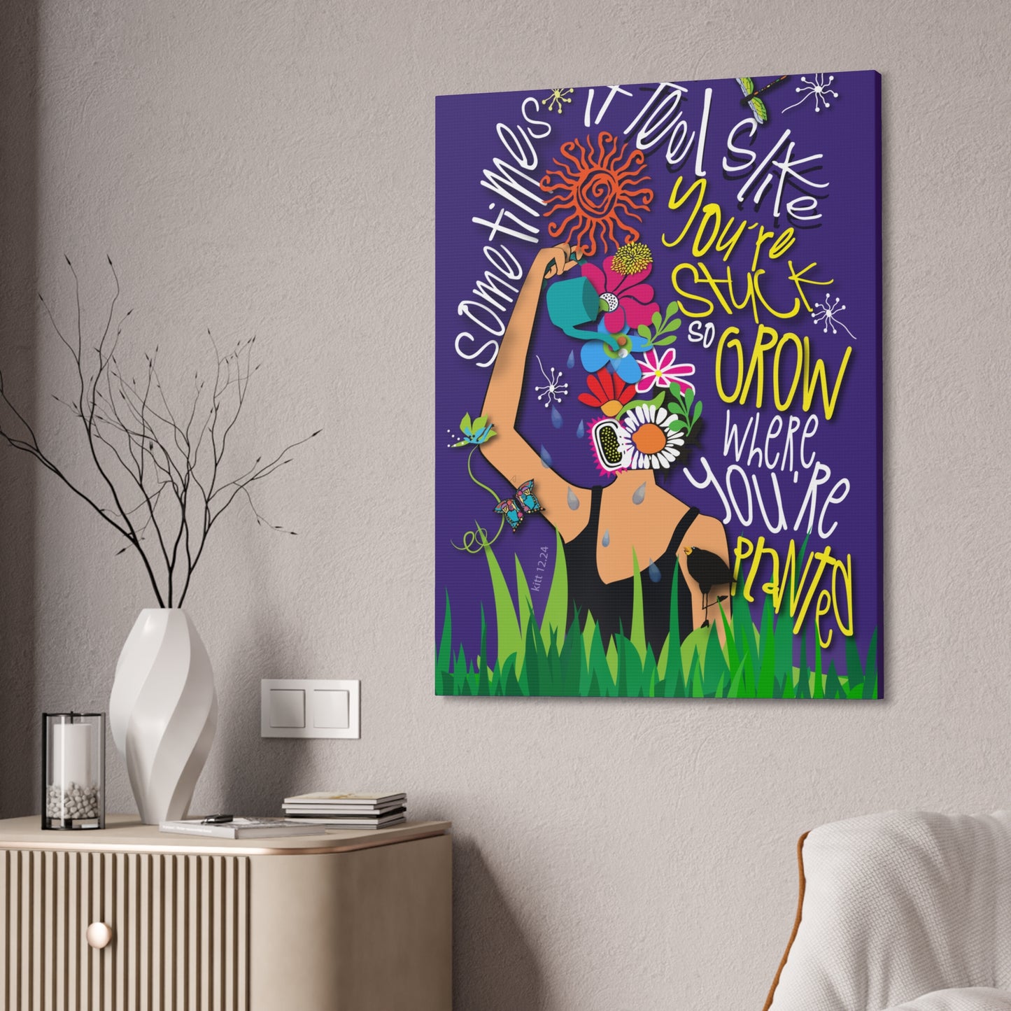 Grow Where You're Planted Canvas Stretched, 1.5''