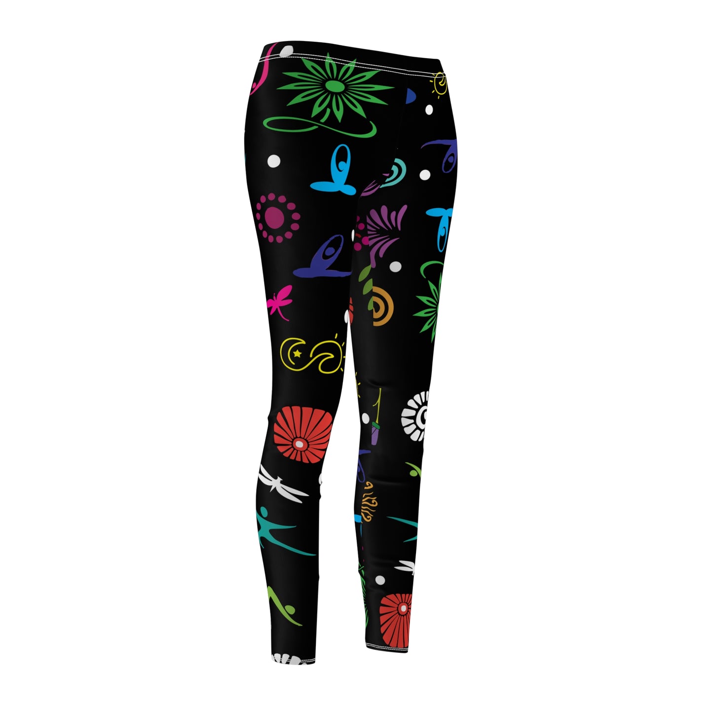 I Love Yoga Flower Leggings (AOP)