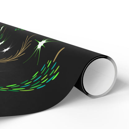 Gold Holiday Trees Wrapping Papers