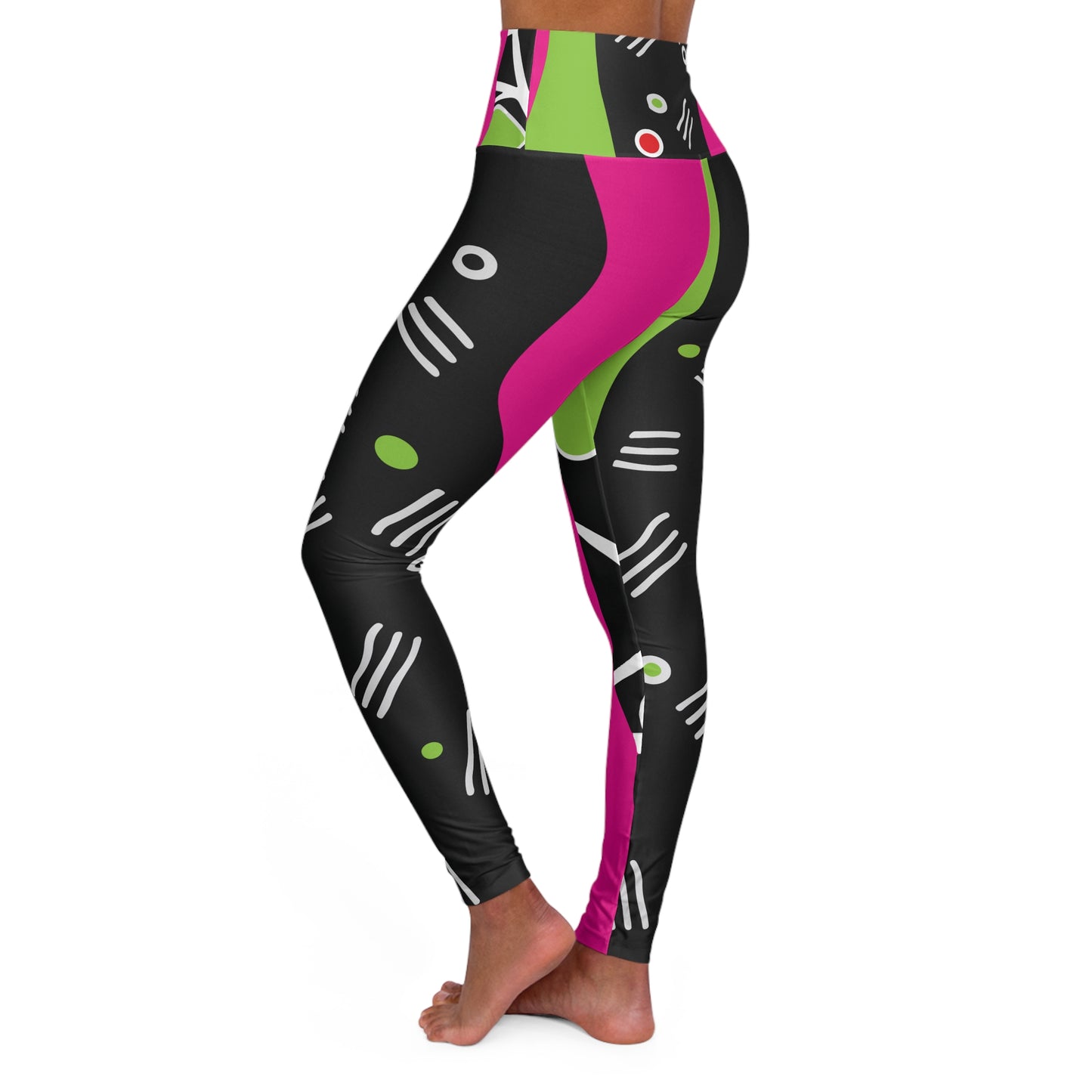 Electric Geometry High Waisted Yoga Leggings