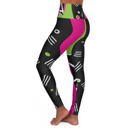 Electric Geometry High Waisted Yoga Leggings
