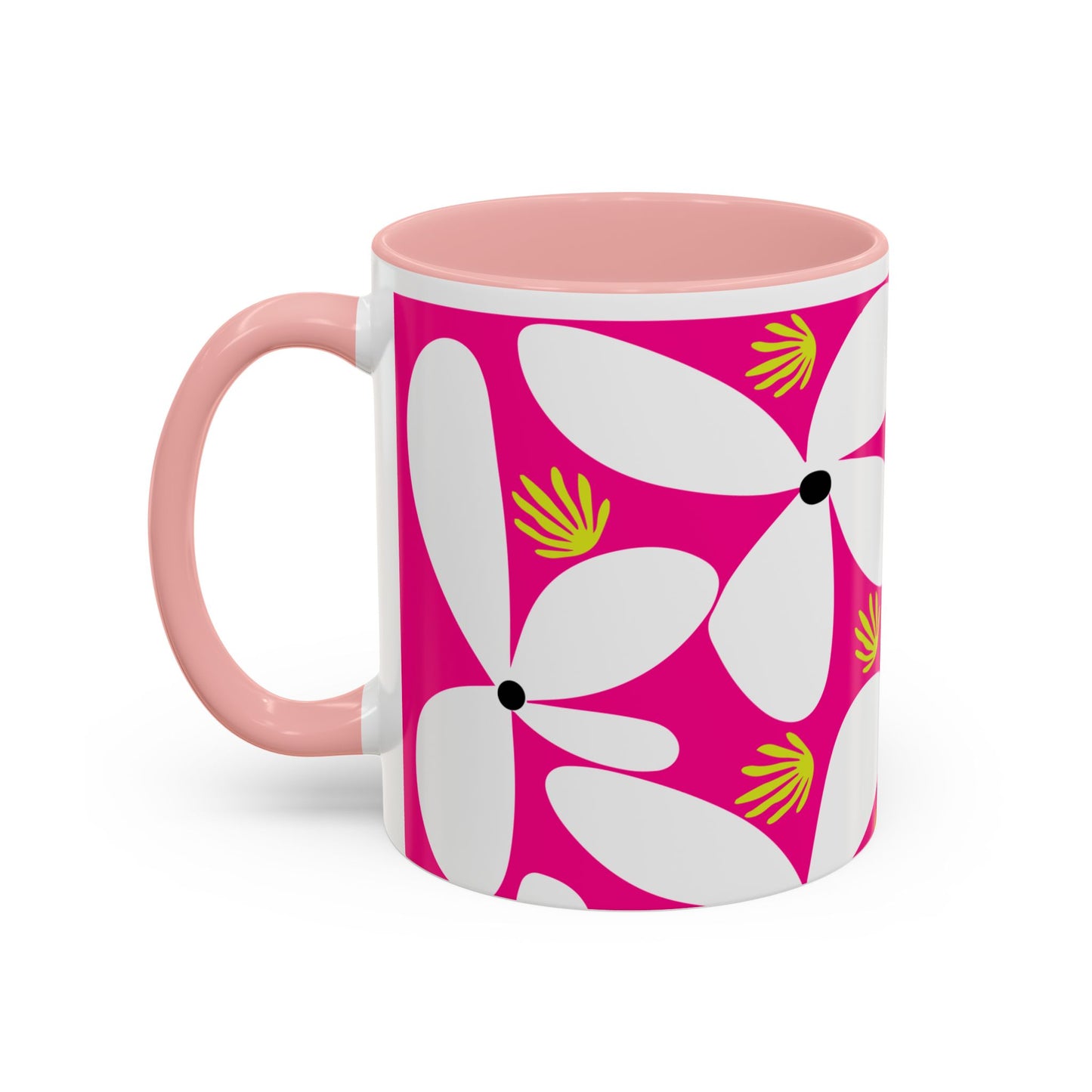 Pink Pop Daisy Accent Coffee Mug (11oz)