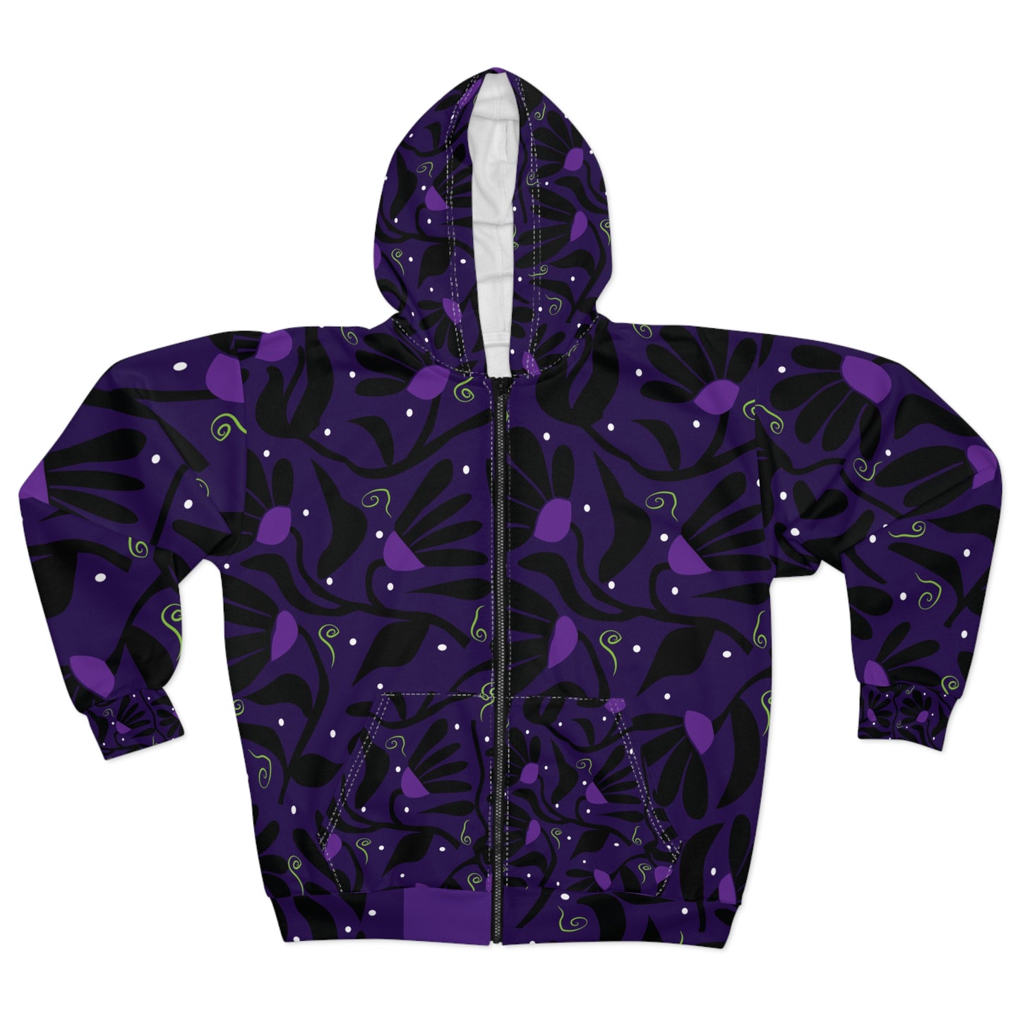 Moon Flower Unisex Zip Hoodie