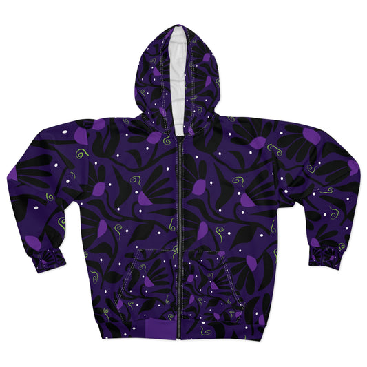 Moon Flower Unisex Zip Hoodie