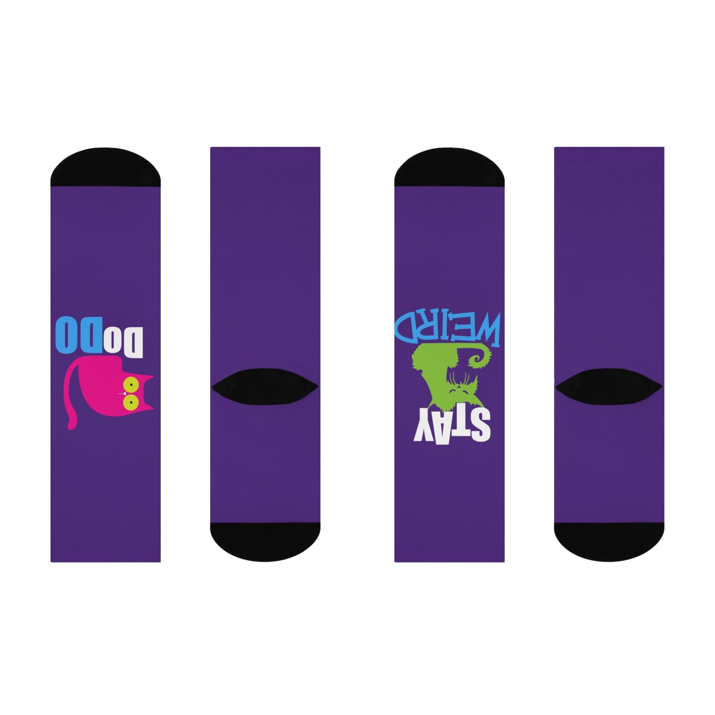 Purple Stay Weird Cushioned Crew Socks