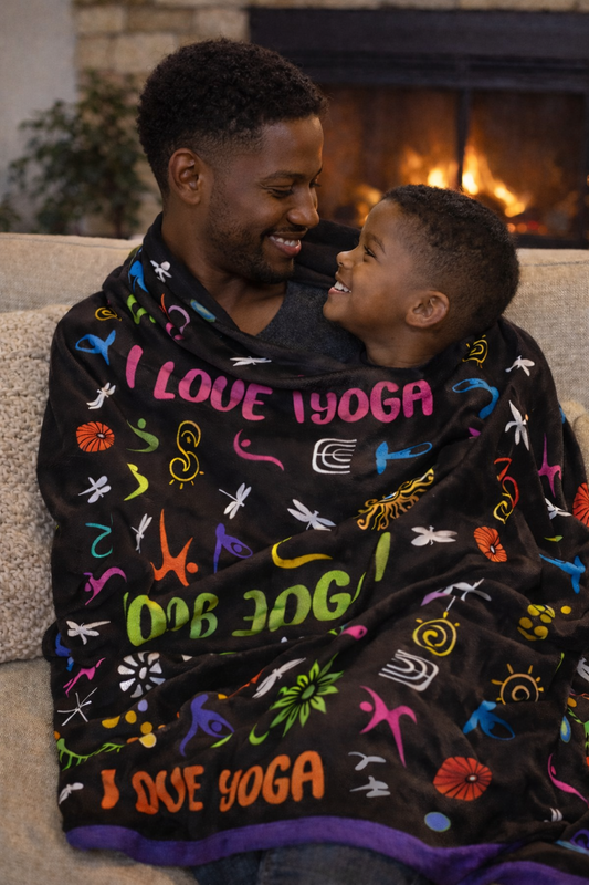 I Love Yoga Sherpa Fleece Blanket