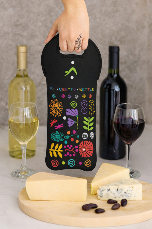 I Love Yoga Wine Tote Bag