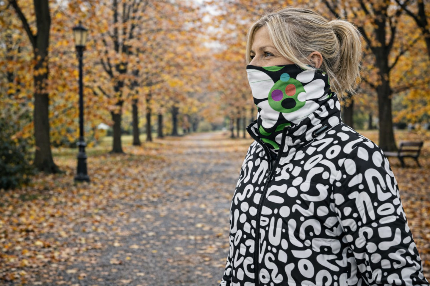 Royal Modflower Winter Neck Gaiter With Drawstring