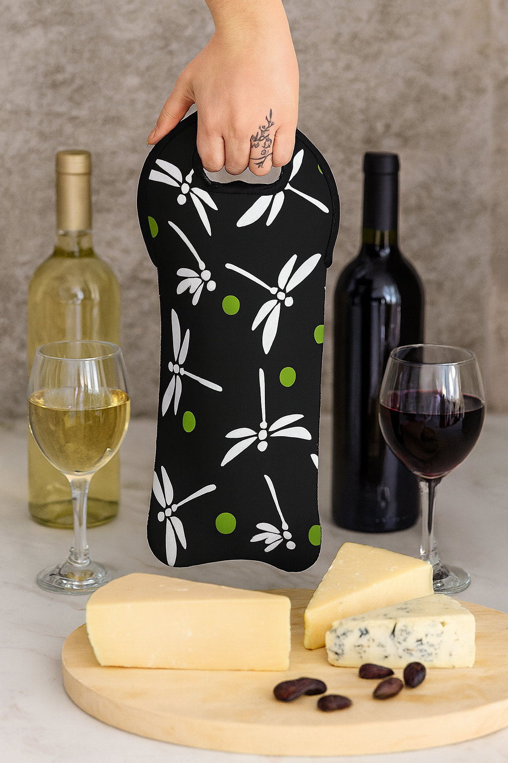 Dragon Fly Wine Tote Bag